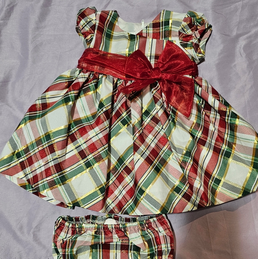 Plaid Dress with Bow